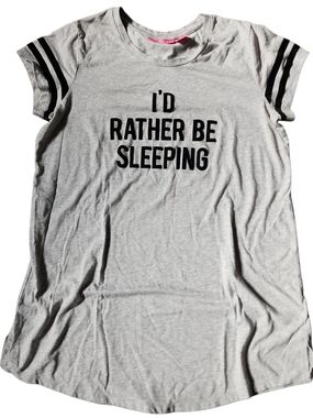 Isaac Mizrahi Light Gray Sleep Tee with Black Lettering